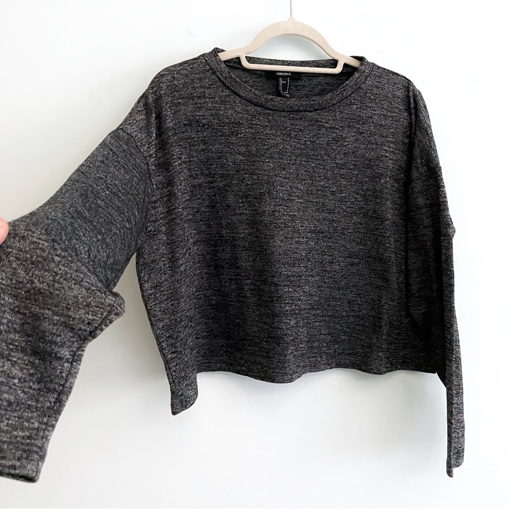 Oversized Sweater Top in Jersey Knit Soft Fabric with Stretch and Long Sleeves
